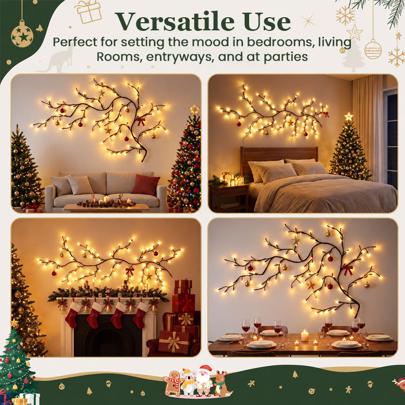 ✨ Flexible LED Branch Lights – Warm White Christmas Wall Decor
