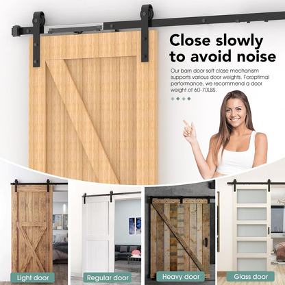 🚪Barn Door Soft Close Kit for 88-132 lbs Flat Track, Hidden Track-Mounted Damper🚪