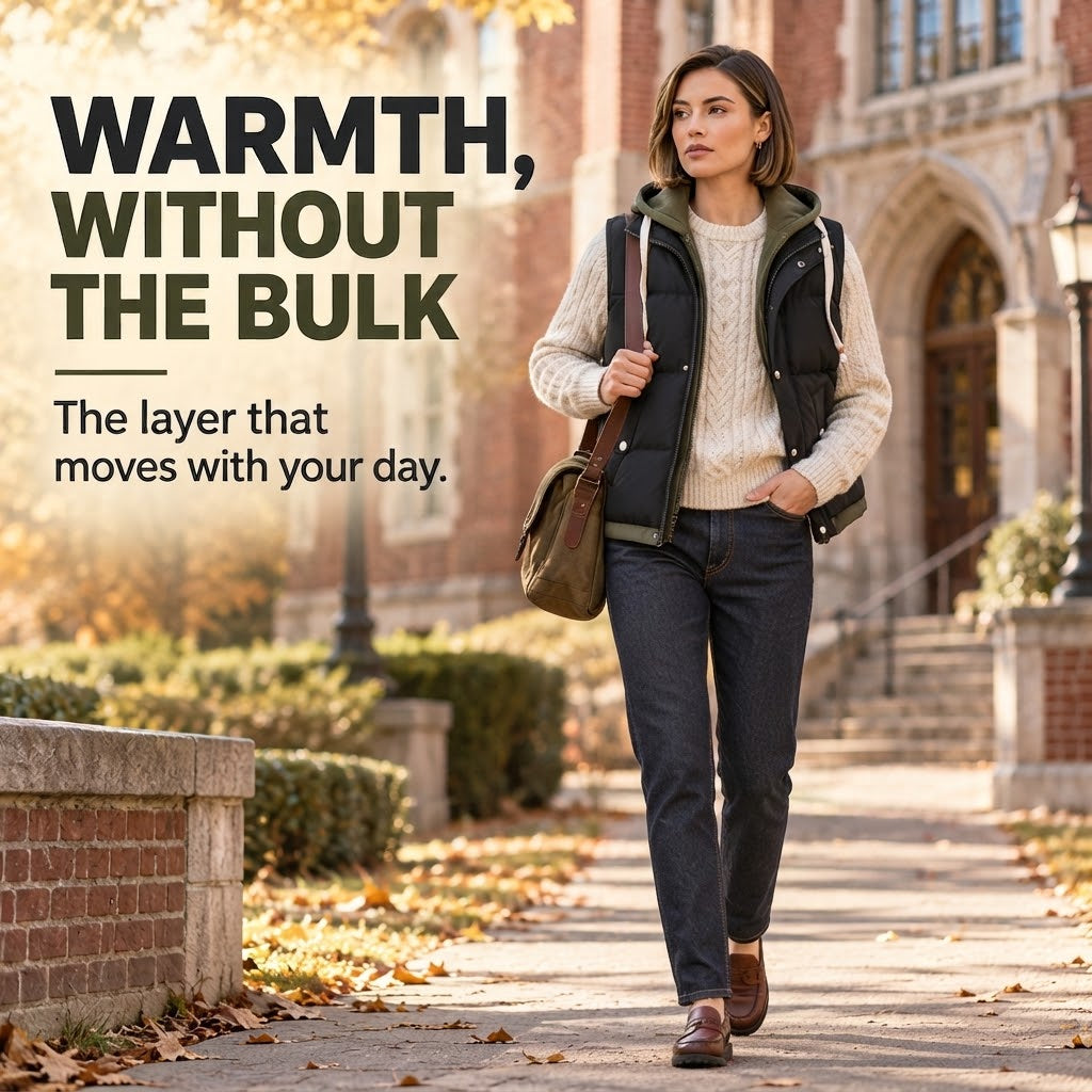 Unisex Hooded Puffer Vest Built for Warm Everyday Layering