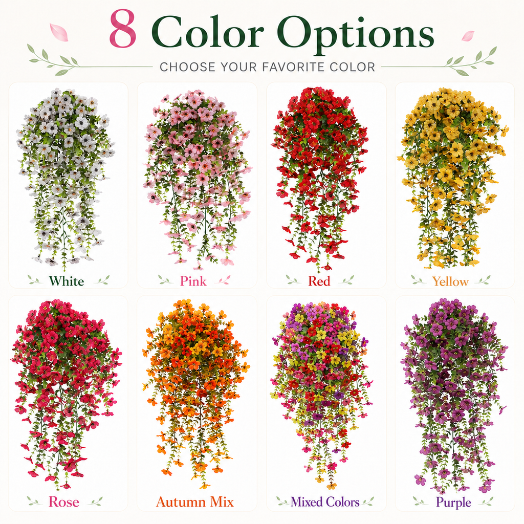 🌿 Maintenance-Free 30-Inch Cascading Faux Daisy Vines – Rich Seasonal Porch & Window Box Decor (8 PCS)