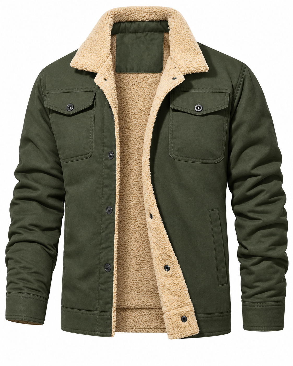 Men's fleece-lined winter truck driver work jacket - warm and cozy, easily handle today's cold.