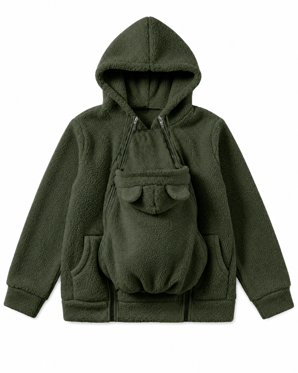 🦘 Kangaroo Baby Carrier Hoodie – Hands-Free Cozy Fleece Jacket 👶