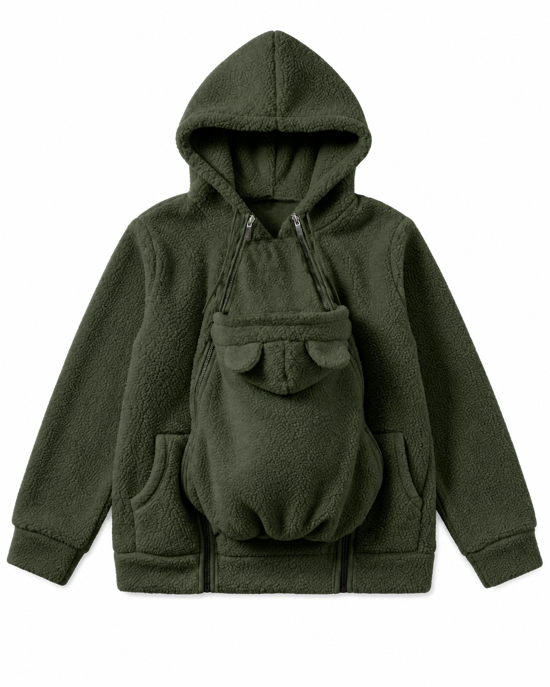 🦘 Kangaroo Baby Carrier Hoodie – Hands-Free Cozy Fleece Jacket 👶
