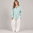 Two Looks, One Shirt: Relaxed Striped Button-Down + Free Pearl Waist Clip👚