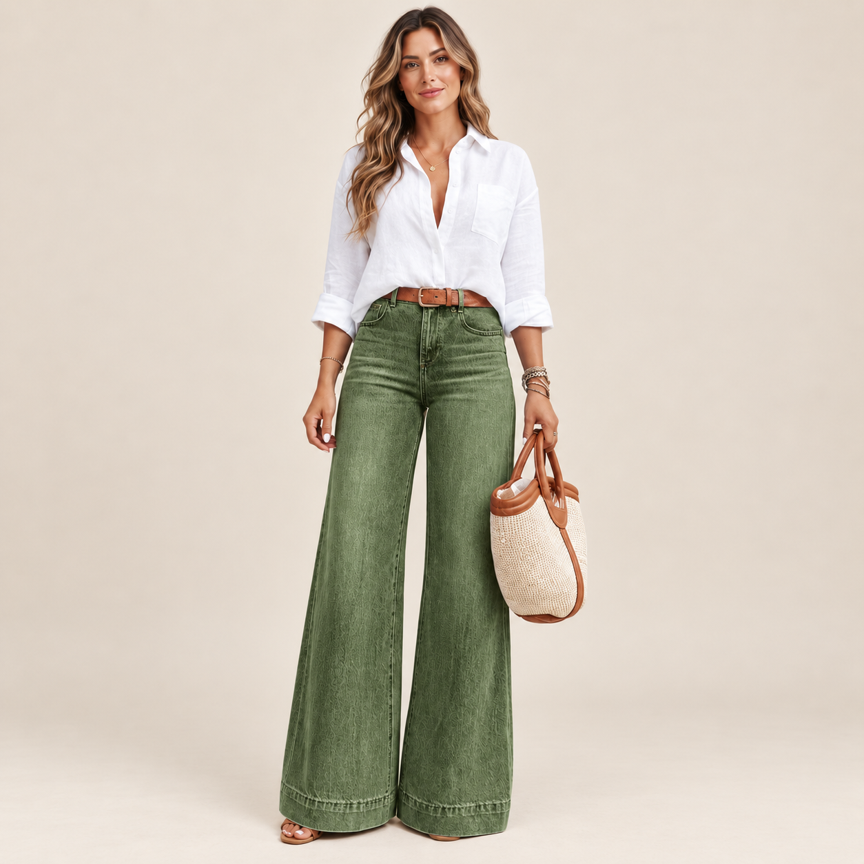 High Waist Elastic Loose Fit Jeans | Casual Everyday Denim & All-Season Comfort