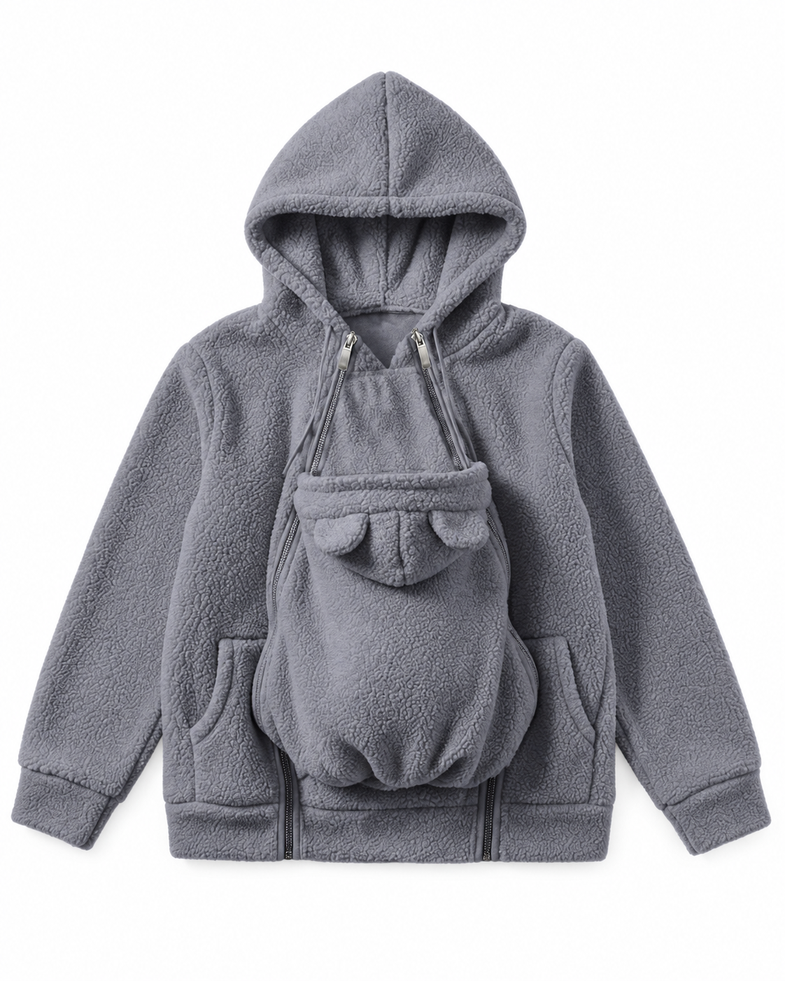 🦘 Kangaroo Baby Carrier Hoodie – Hands-Free Cozy Fleece Jacket 👶