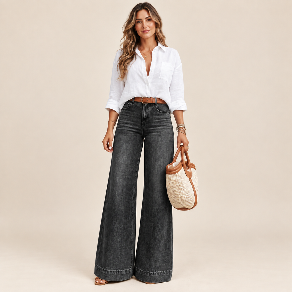 High Waist Elastic Loose Fit Jeans | Casual Everyday Denim & All-Season Comfort