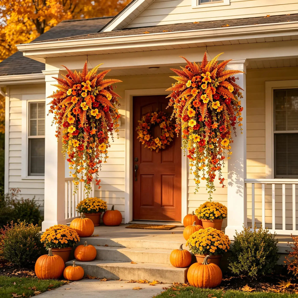 Autumn Morning Glory Hanging Artificial Vine for Garden Decor