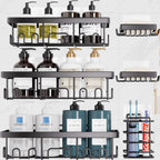 6-Piece Shower Caddy Set – No-Drill Bathroom Storage