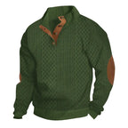 Men's Jacquard Stand Collar Pullover Sweater