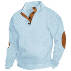 Men's Jacquard Stand Collar Pullover Sweater