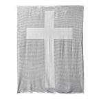 Gospel of John Blanket Soft Scripture Throw with Cross Silhouette