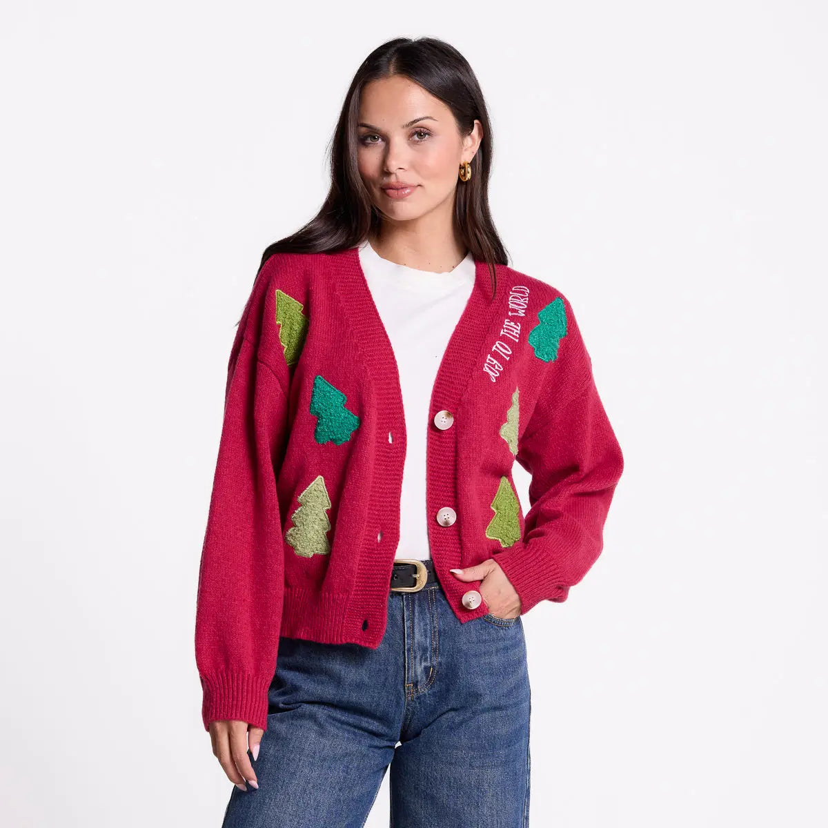 Vintage Floral Embroidered Button-Down Knit Cardigan Sweater