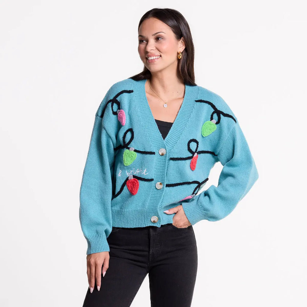 Vintage Floral Embroidered Button-Down Knit Cardigan Sweater