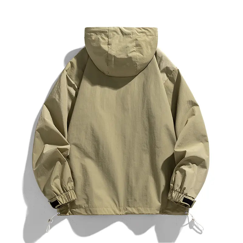Men’s Half-Zip Windproof Waterproof Hooded Jacket