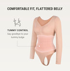 Seamless Long Sleeve Bodysuit for Women Shapewear Thong Tops