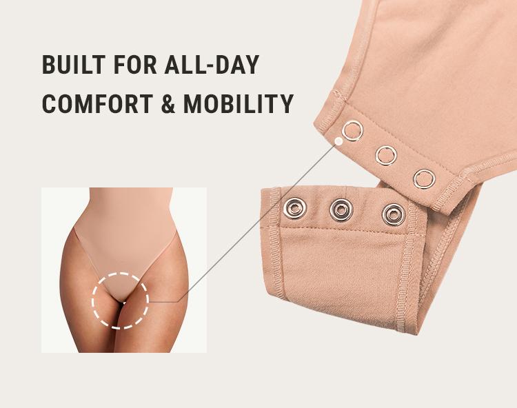 Seamless Long Sleeve Bodysuit for Women Shapewear Thong Tops