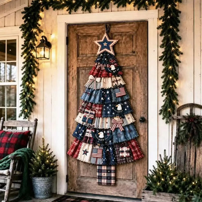 DIY Oversized Patchwork Christmas Tree Door Hanging Kit with Tools