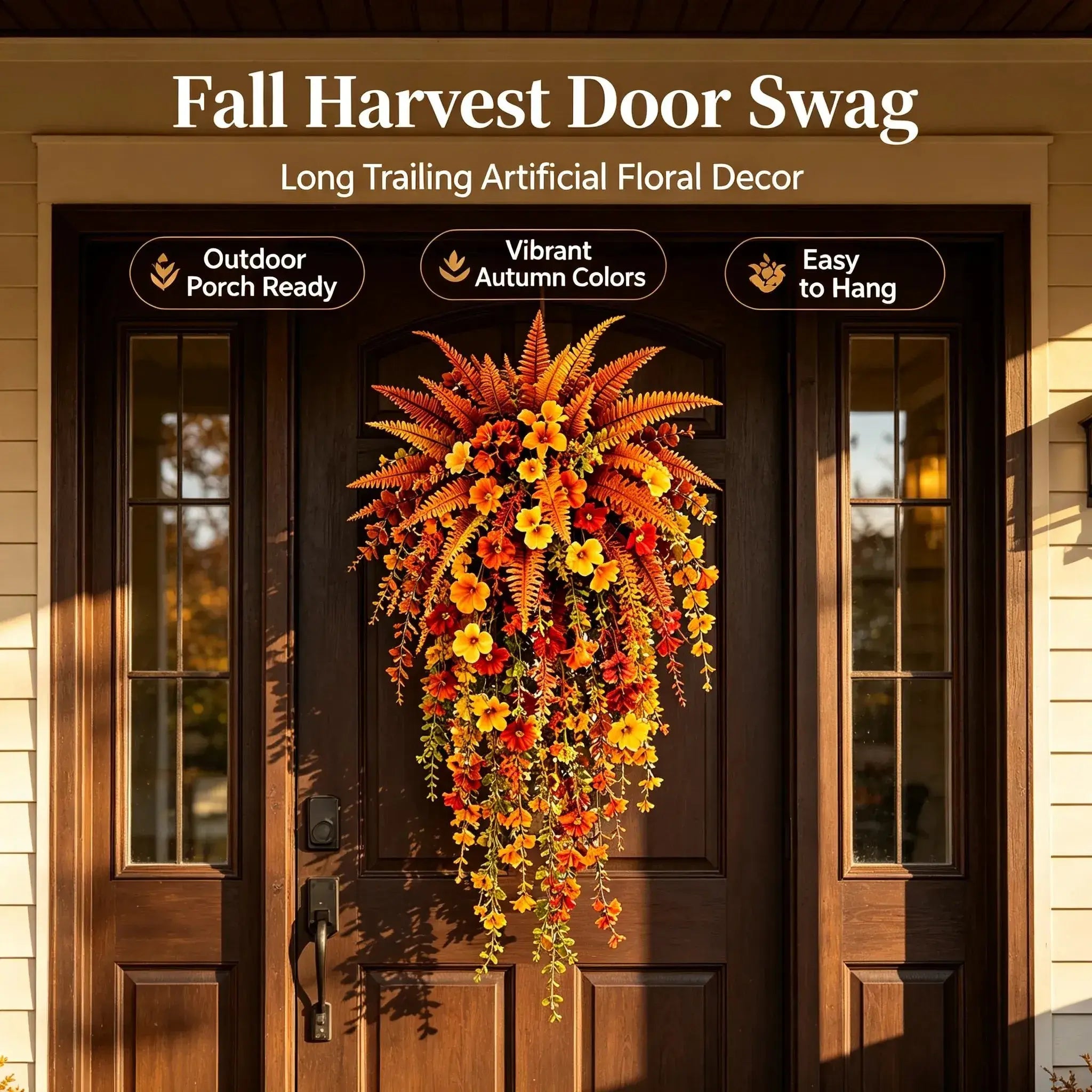 Autumn Morning Glory Hanging Artificial Vine for Garden Decor
