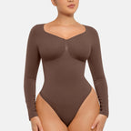 Seamless Long Sleeve Bodysuit for Women Shapewear Thong Tops
