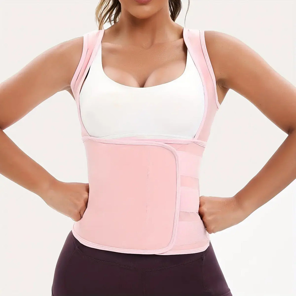 Women's Zip-Up Sauna Sweat Vest with Compression Support
