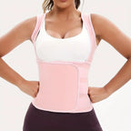 Women's Zip-Up Sauna Sweat Vest with Compression Support