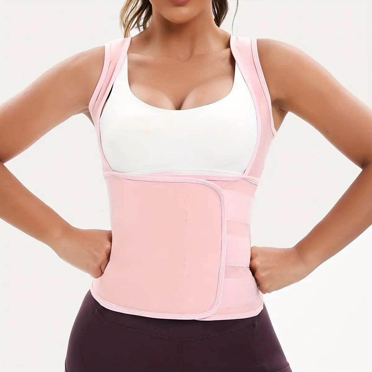 Women's Zip-Up Sauna Sweat Vest with Compression Support