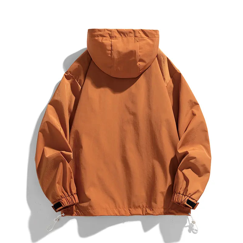 Men’s Half-Zip Windproof Waterproof Hooded Jacket