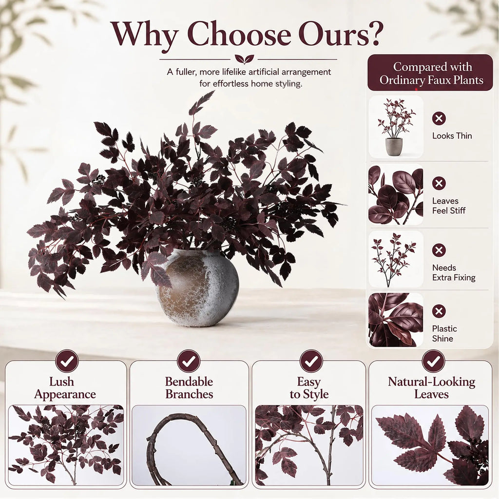 24-Inch Artificial Cimicifuga Plant with Realistic Silk Leaves and a Lifelike Touch