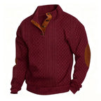 Men's Jacquard Stand Collar Pullover Sweater