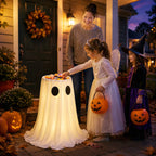 Glowing Ghost Candy Holder Lights Up Trick-or-Treat Night