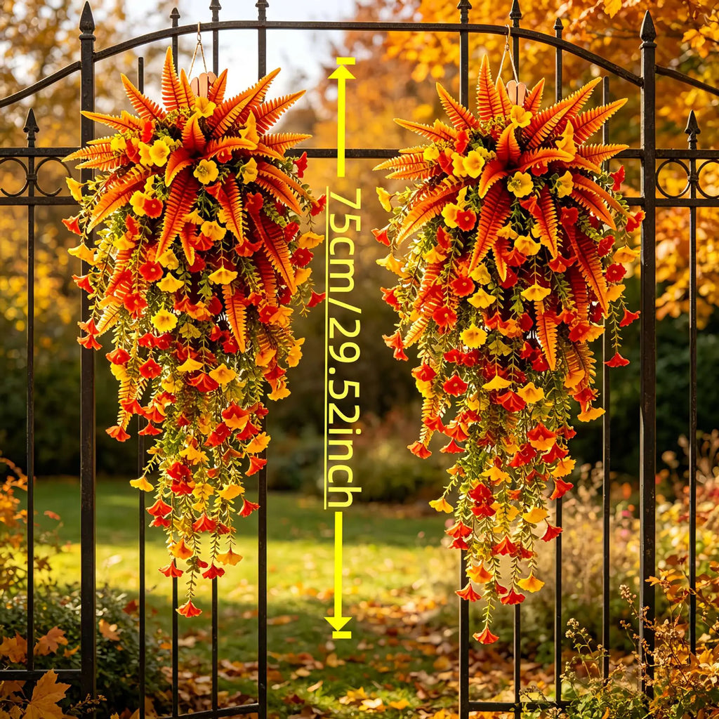 Autumn Morning Glory Hanging Artificial Vine for Garden Decor