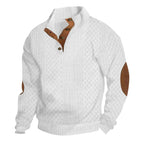 Men's Jacquard Stand Collar Pullover Sweater