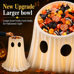 Glowing Ghost Candy Holder Lights Up Trick-or-Treat Night