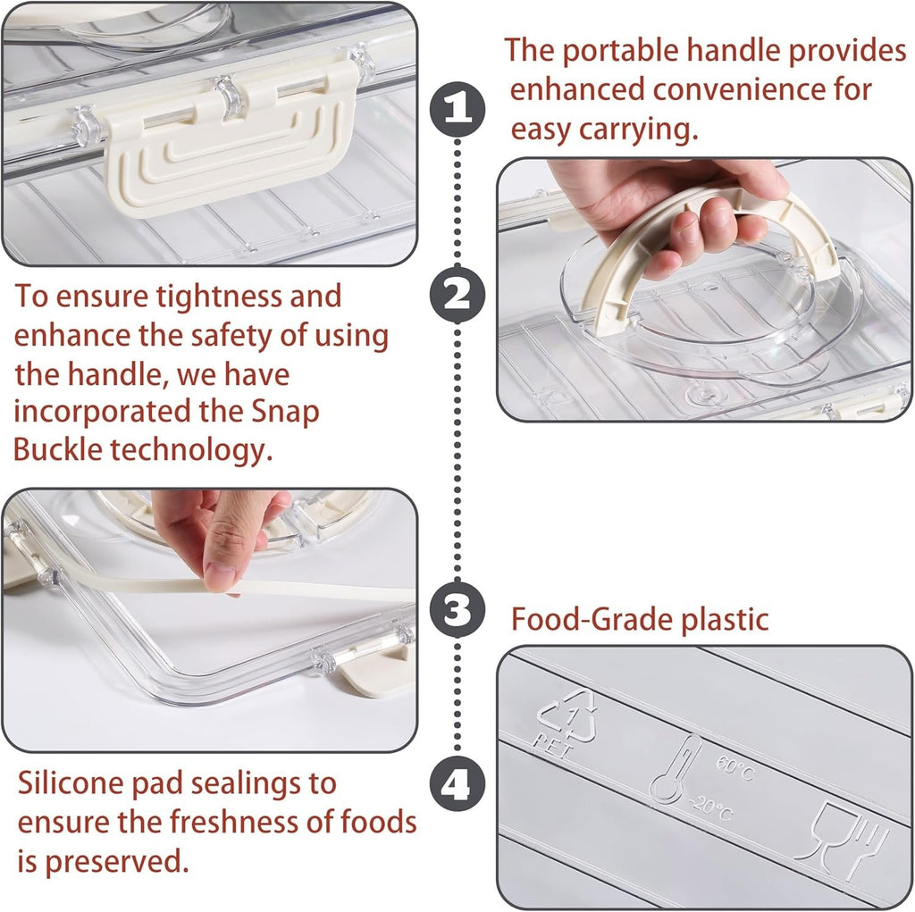 Portable Divided Snack Box — Large Capacity Tray for Picnics, Movies & Travel