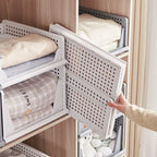 Foldable Drawer-Style Wardrobe Storage Box – Stackable Clothing & Closet Organizer