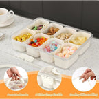 Portable Divided Snack Box — Large Capacity Tray for Picnics, Movies & Travel