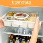Portable Divided Snack Box — Large Capacity Tray for Picnics, Movies & Travel