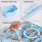 Portable Divided Snack Box — Large Capacity Tray for Picnics, Movies & Travel