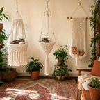 Handwoven Macramé Hanging Cat Bed for Cozy Elevated Lounging