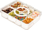 Portable Divided Snack Box — Large Capacity Tray for Picnics, Movies & Travel