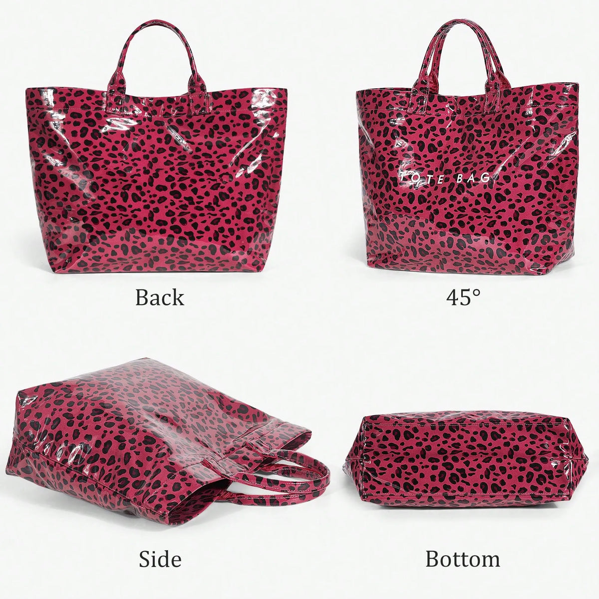 Women's Large Capacity Glossy Tote Bag – Stylish Everyday Carryall for Shopping, Work & Travel