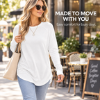 Women's Long Sleeve Tunic Top with Thumb Holes