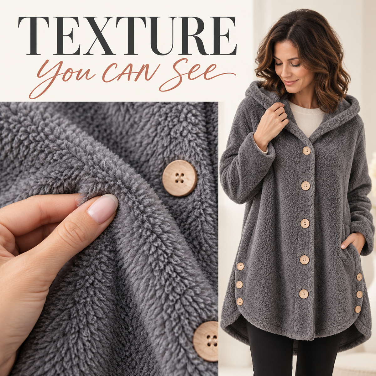 ❄️ Stay Warm & Look Great: Women’s Plush Hooded Fleece Coat