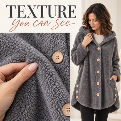 ❄️ Stay Warm & Look Great: Women’s Plush Hooded Fleece Coat