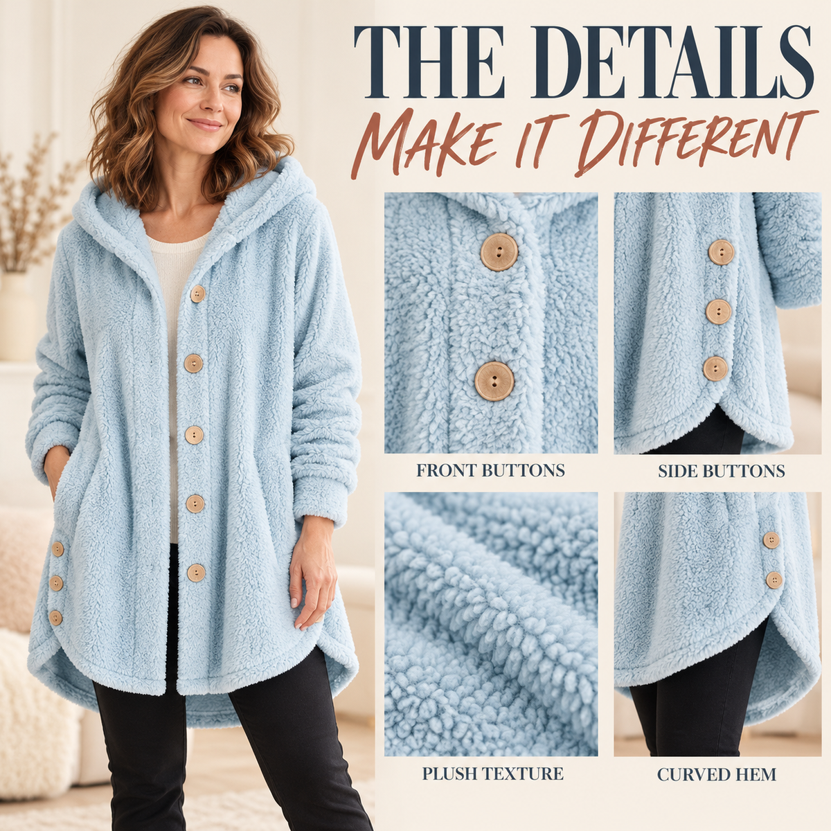 ❄️ Stay Warm & Look Great: Women’s Plush Hooded Fleece Coat