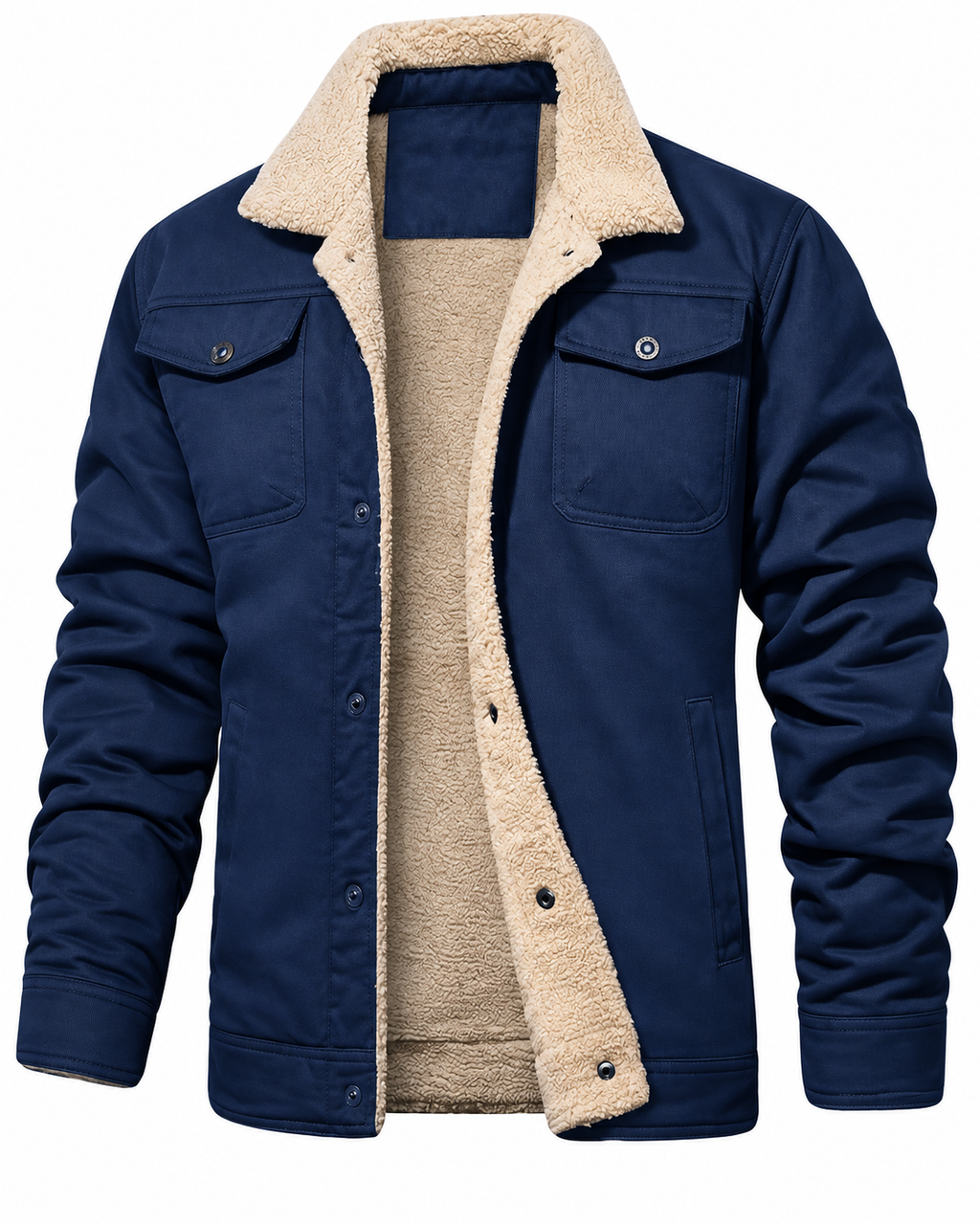 Men's fleece-lined winter truck driver work jacket - warm and cozy, easily handle today's cold.