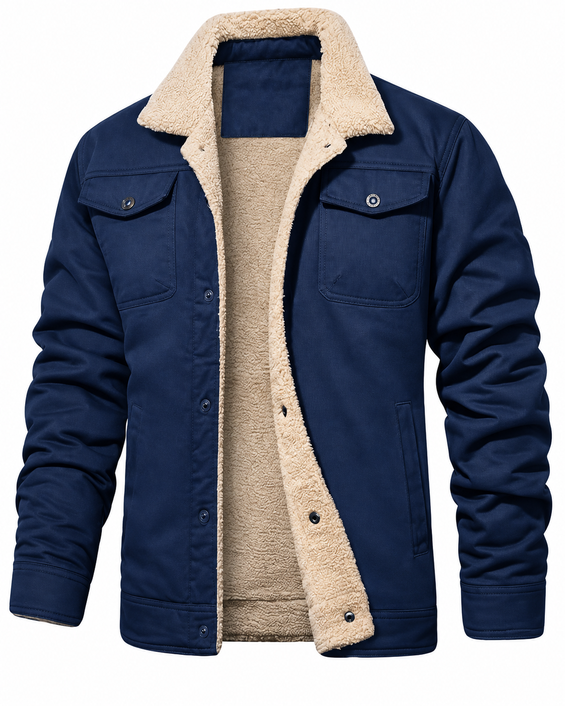 Men's fleece-lined winter truck driver work jacket - warm and cozy, easily handle today's cold.