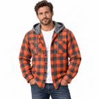 Men's Plaid Flannel Hooded Shirt Jacket – Essential Fall Layer for Casual Everyday Style