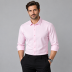 Men's Stretch Dress Shirt - Wrinkle-Resistant Long Sleeve Business Casual Button-Down